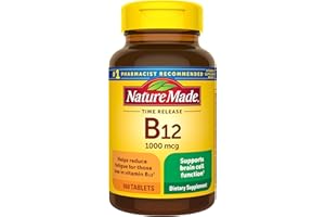 Nature Made Vitamin B12 1000 mcg, B12 Vitamins, Dietary Supplement for Energy Metabolism Support, 160 Time Release Tablets, 1