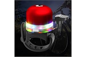 MUGKOM LED Light Up Bike Bell for Kids & Adults, 3 Modes of Light Bicycle Bell with Loud Crisp Sound, Adjustable Bicycle Bell Fits Any Bike Handlebar