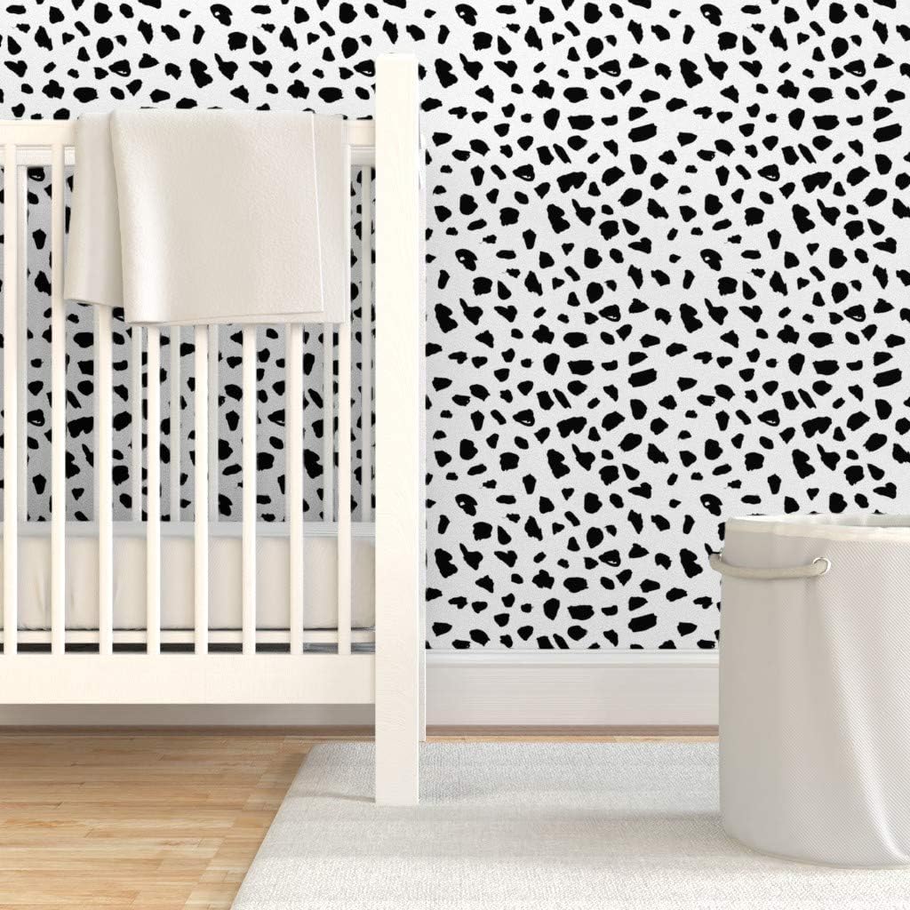 Amazon Littlesmilemakers 白黒壁紙ロール ドット抽象幾何学 オーガニックスカンジナビアヒョウ柄 24インチ 27フィート Roll 24in X 27ft R Iso2427 Cw D S1 壁紙