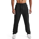 Ouber Men's Loose-Fit Gym Sweatpants Workout Joggers Open Bottom Pants with Pockets
