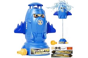 Skirfy Water Rocket Sprinkler for Kids, Outdoor Water Play Toys for Kids Ages 3-5, Rocket Sprinkler Toy Summer Backyard Garden Water Toys for Kids, Birthday Gift for Girls Boys