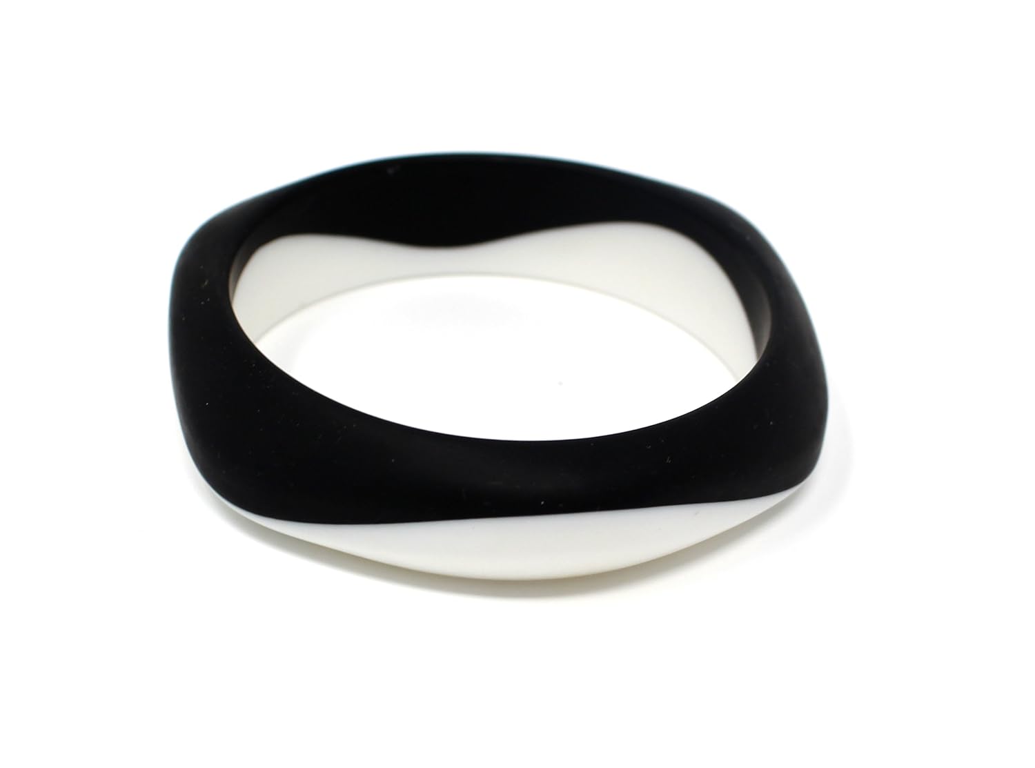 Pulsera Mordedor de Silicona para Mamás y Bebés Blanco y negro