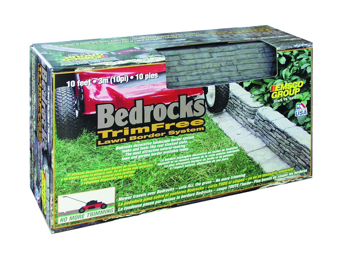 Emsco Group 2032-1-1 Bedrocks Trim-Free Lawn Edging – Gray, – tural