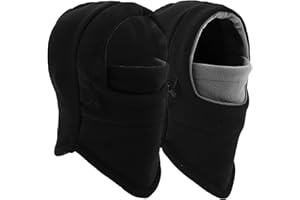 HIG Balaclava Ski Mask 2 Pcs - Windproof Warmer Fleece Adjustable Winter Mask for Men Women