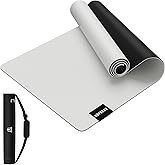 HAPBEAR Large Yoga Mat 72"x30" - 5mm Thick PU Top & Rubber Bottom - Non-Slip Wide Exercise Mat with Dual Layers - High Shock Absorption for Professional Yogis & Home Workouts - Bonus Oxford Bag Included