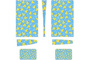 CWECVWE Whole Body PVC Decal Cover Wrap Sticker Compatible with PS5 Slim Digital Console Accessories Anti Slip Controllers Skin Compatible with Cute Funny Blue Bubbles Yellow Rubber Ducks