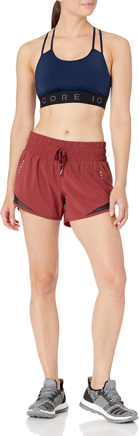  Brand - Core 10 Women's (XS-3X) Rouched Waistband Run Short Brief Liner-3": Clothing
