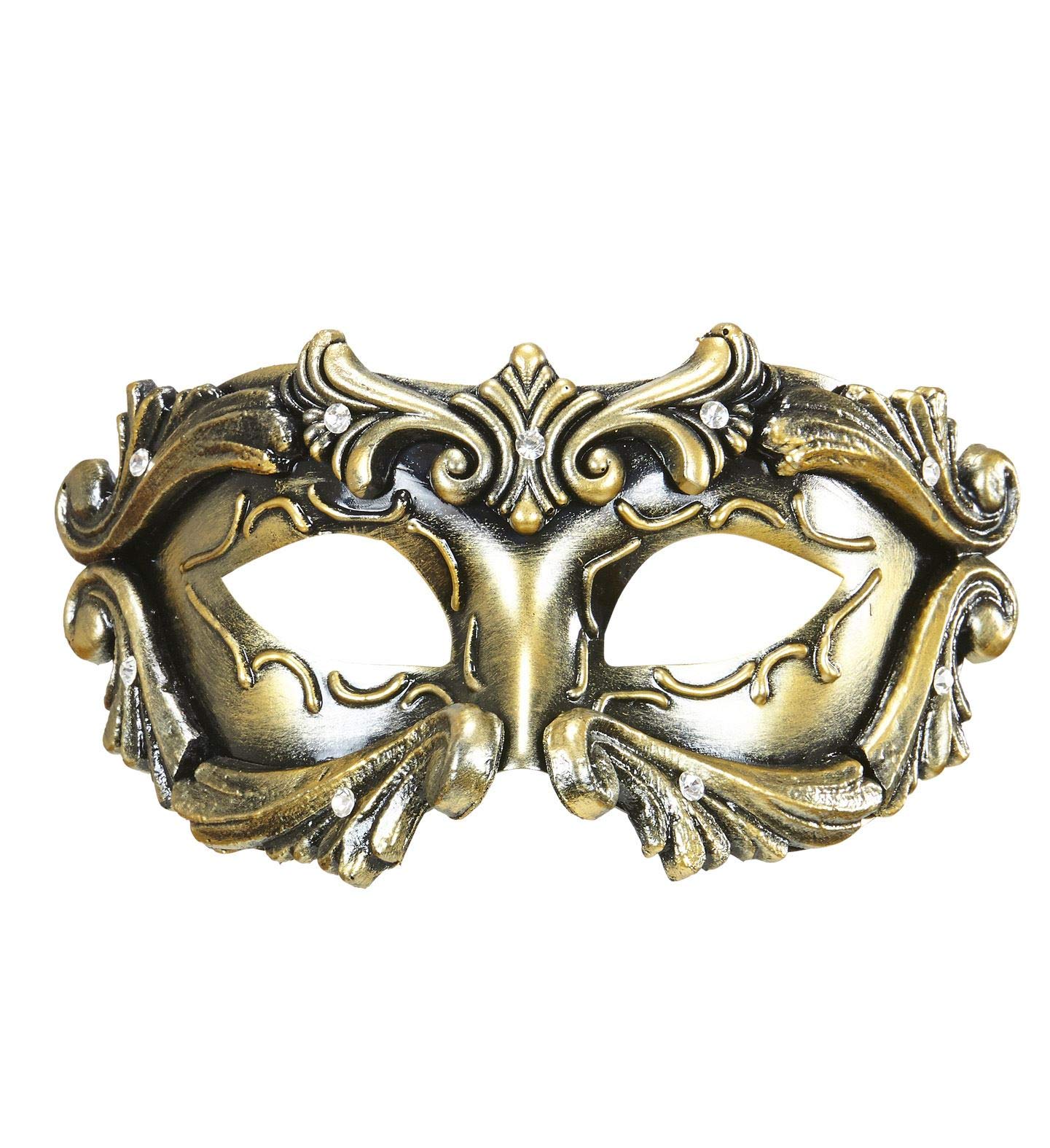 Widmann DELUXE BRONZE BAROQUE COLOMBINA MASK FOR FANCY DRESS ACCESSORY