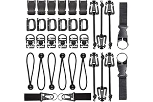 34pcs Tactical Gear Clip Strap Molle Web Dominators Webbing Attachments for Molle Bags Tactical Backpack Tactical Vest Tactic