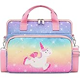 TiMOVO Tablet Sleeve Bag, 12.5 Inch Tablet Carrying Bag with Shoulder Strap for e-Reader/iPad, Shining Unicorn
