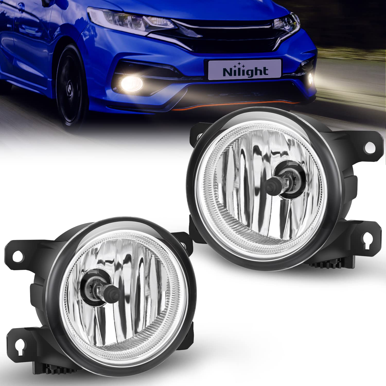 Photo 1 of Nilight Fog Lights Assembly Compatible with Honda Civic Sedan Fog Light Assembly 2013 2014 2015 2016 2017 2018 2019 2020 2021 Civic 2015-2020 Fit 2019-2020 HRV