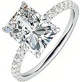 HYLYLEED Moissanite Engagement Promise Rings 1CT-3CT 18K White Gold Plated 925 Sterling Silver D Color VVS1 Clarity Wedding Rings Gift for Women GRA Certified