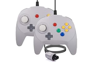 [New Version] 2 Pack for N64 Controller, suily Game pad Joystick for 64 - Plug & Play (Non USB Version)