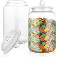 Wliwwo 2-Pack Clear Plastic Cookie Jars - 130oz Airtight Food Storage Canisters With Lids