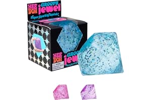 Schylling NeeDoh Groovy Jewel - Sensory Toy - Satisfying Super Sparkly Liquid Filling - Ages 3 and Up - Color May Vary; One Per Pack