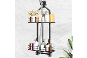 Aquohola Shower Caddy Hanging for Handheld Showerheads Adjustable Height Extra Long Bathroom Storage Organizer Hanger Rack Ru