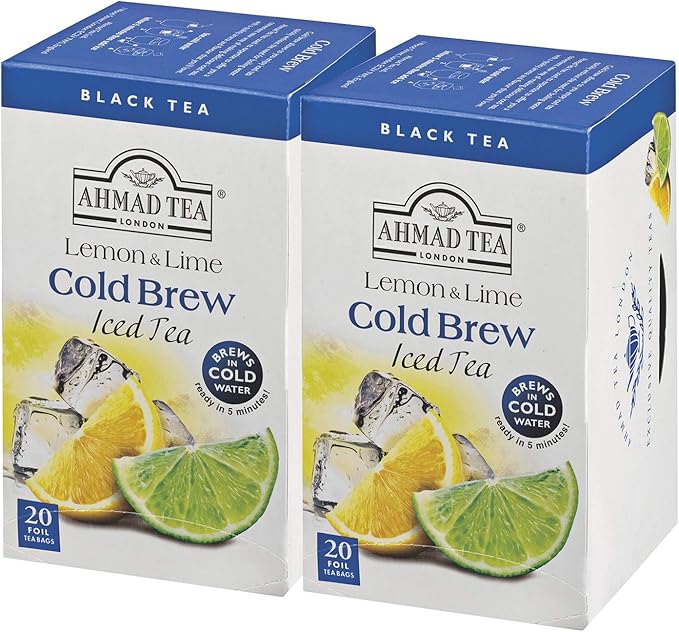 Amazon Ahmad Tea アーマッドティー コールドブリュー レモン ライム ティーバッグ 袋 2個 英国ブランド 水出し紅茶 個包装 Ahmad Tea アーマッドティー 紅茶 通販