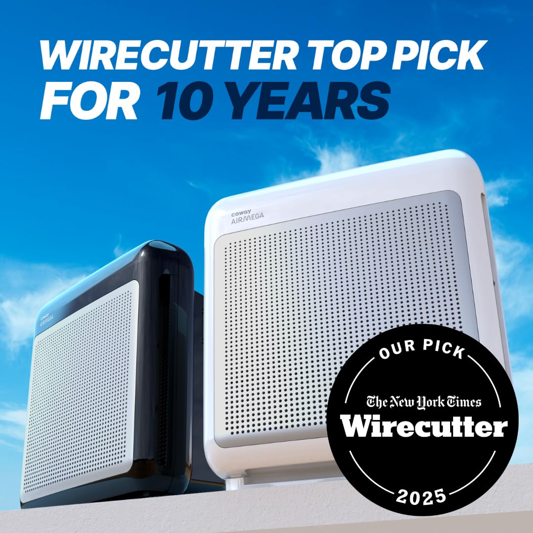 Coway Air Purifiers for Home Up to 1,748ft², True HEPA Filter for Smoke, Allergies, Pet Dander, Odor, Air Quality Monitor, Auto&Eco Mode, Timer, Filter Indicator, 3yr Warranty, 200M, White
