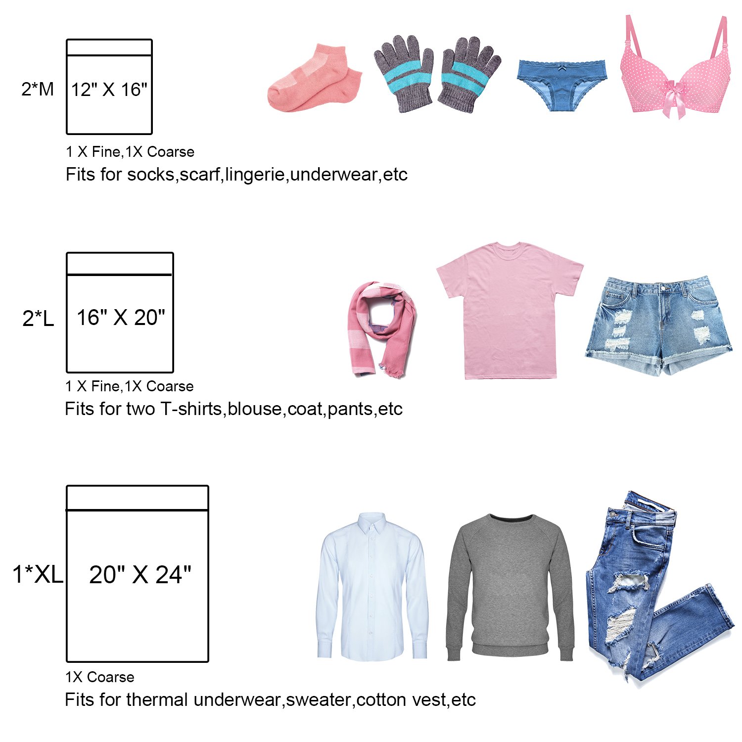 LASV Mesh Laundry Bag for Delicates,Set of 5 Reusable Washing Bags,Travel Storage Organizer Set with Premium Zipper (Fine Mesh & Coarse Mesh)