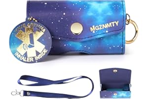 MGZNMTY Asthma Inhaler Case, Carrying and Travel Holder Case Compatible with Handy Inhaler for Adults and Kids (ONLY CASE) (Paris Blue)