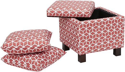 Amazon Com Madison Park Shelley Square Storage Ottoman With
