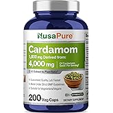 NusaPure Cardamom 4:1 Extract, 1000 mg Equivalent to 4,000mg 200 Vegetarian Capsules (Non-GMO, Vegan)