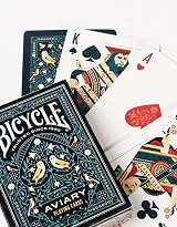 Bicycle Bicycle Aviary Playing Cards Deck Air Cushion Finish Black Green view 7