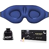 MZOO Sleep Eye Mask for Men Women, 3D Contoured Cup Sleeping Mask & Blindfold, Concave Molded Night Sleep Mask, Block Out Lig