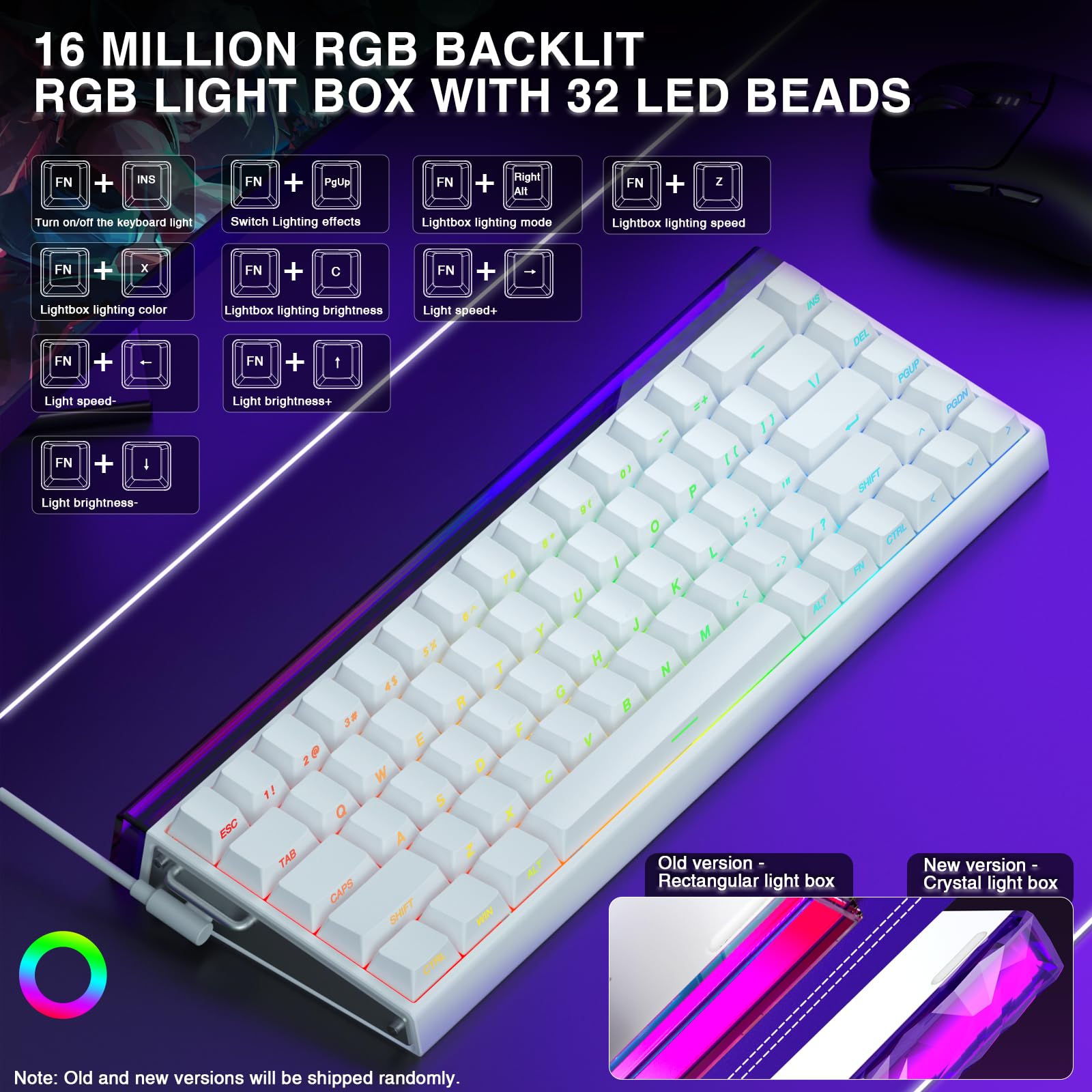 AULA Hero 68 HE 60% Gaming Keyboard Wired, Hall Effect Magnetic Switch Keyboard with Adjustable Actuation, Fast Trigger Mode, 8K Hz Polling Rate, 0.125ms Latency,Side Printed PBT Keycaps, RGB Backlit