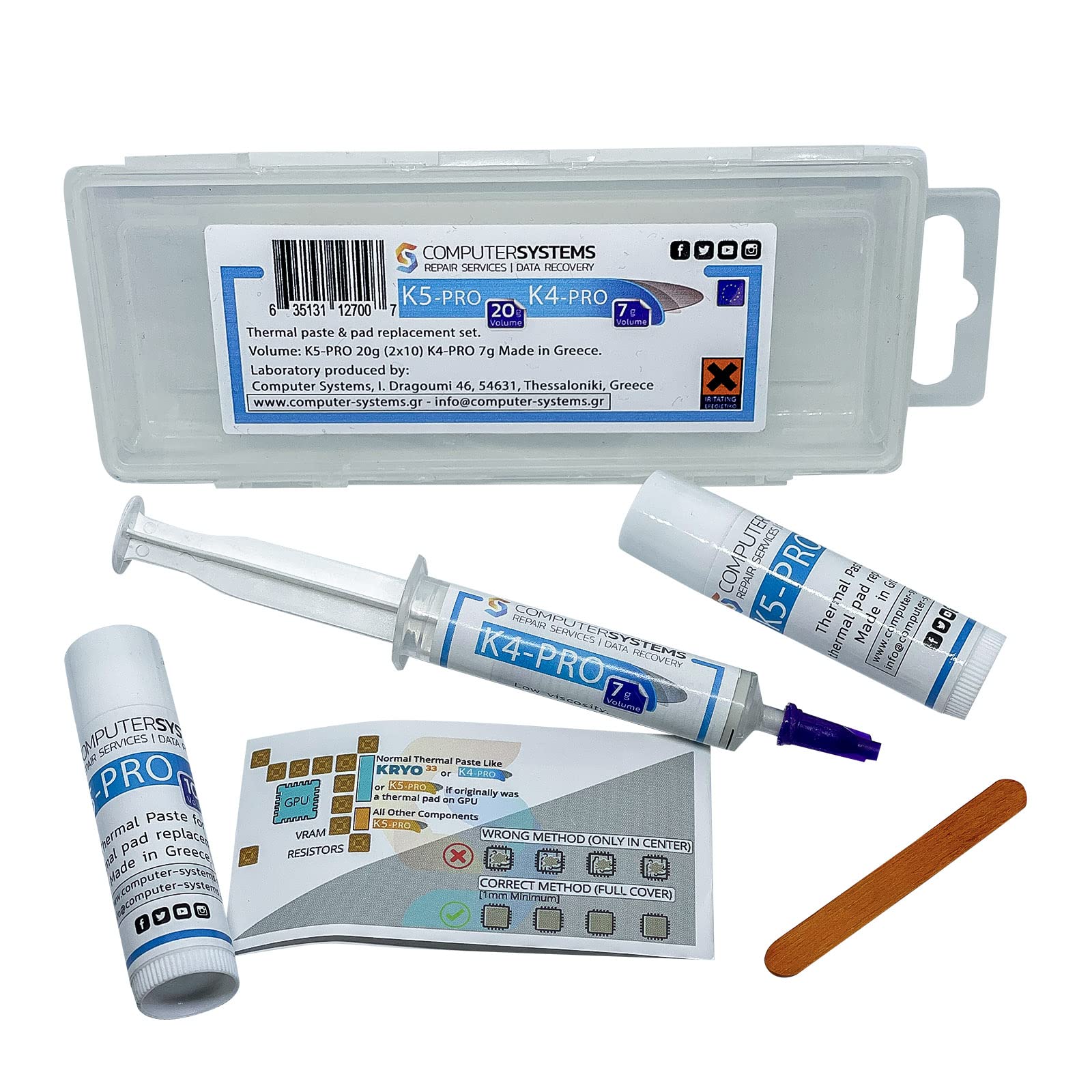 COMPUTERSYSTEMS REPAIR SERVICES DATA RECOVERY Thermal paste & pad replacement set, K5-PRO & K4-PRO, compatible with iPhone, iMac PS4 PS3 XBOX Asus Dell etc