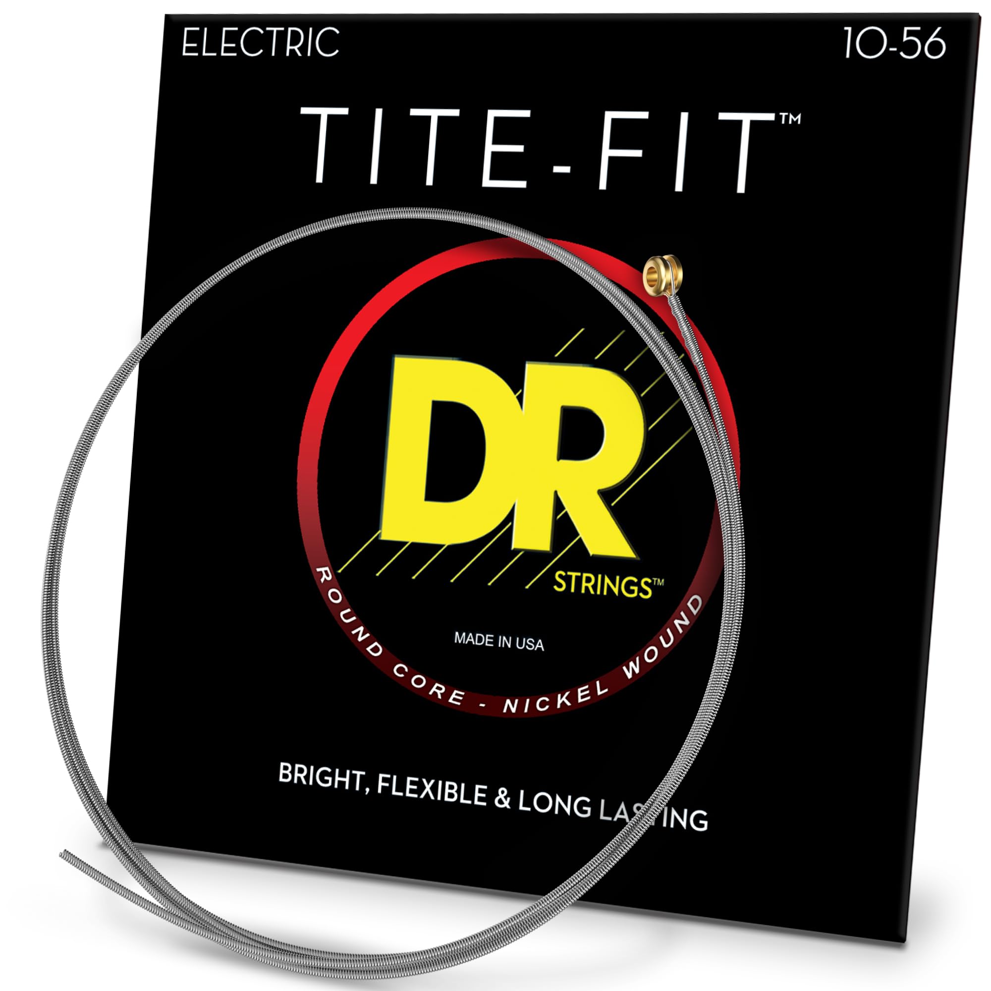 DR Strings TITE-FIT™ - Nickel Plated Electric Guitar Strings: Medium to Super Heavy 10-56