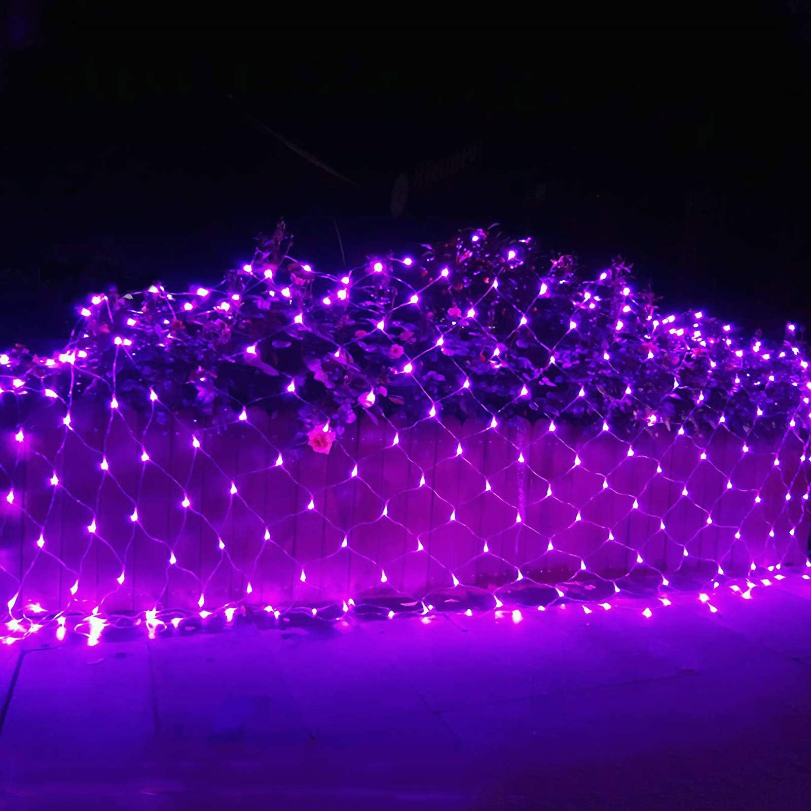 RENUS 3x2M 320 LED Net Lights Indoor String Lights Party Christmas Xmas Wedding Home Garden Decorations 9 Modes for Flashing(Purple)