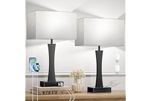 Bedside Touch Table Lamps Set of 2-3 Way Dimmable Modern Bedroom Lamps with USB C+A Ports,Nightstand Lamps for Living Room,Do