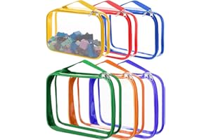 ZZFENGKR 6 Pack Large Toy Storage Bags, Clear Pvc Zipper Bags for Organizing, Waterproof Toy Bags for Board Games, Building Blocks, Puzzles, Small Toys and Kids Books