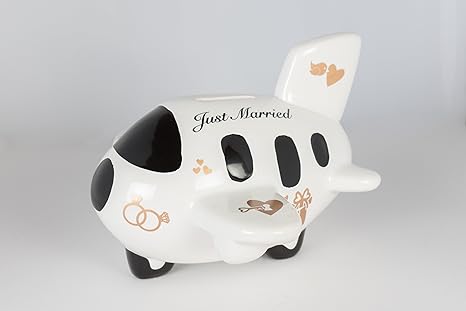 Wunderschone Spardose Sparschwein Flugzeug Hochzeitskasse