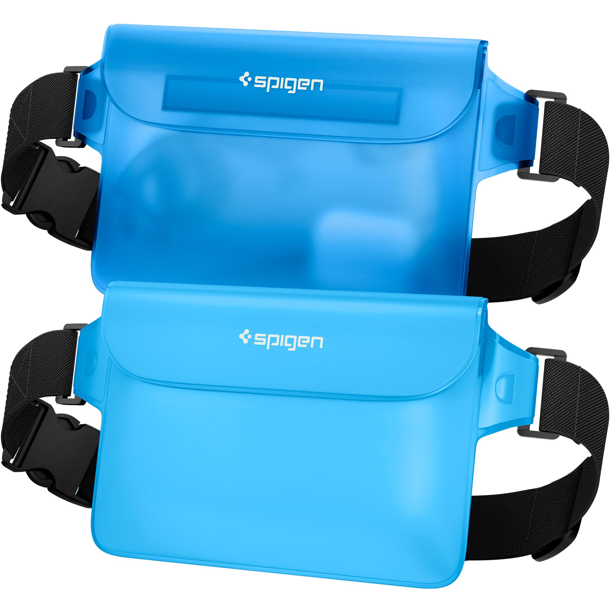 Spigen [2 Pack] Aqua Shield Waterproof Dry Bag, [Quad Seal Tech] [Non-Toxic TPU Material] IPX8 Waterproof Bags with Adjustable Waist Strap - Sea Blue