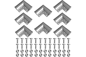ADLMPW (8 Pack) Aluminum Chain Link Fence Gate Cornor, 1-3/8" x 1-3/8" Outdoor Diameter Pipe, Gate Elbow with 90 Degree Angle Design (Silver)