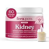 Fera Pets Cat Kidney Support Powder with Probiotics for Cats - 60 Scoops | Antioxidant-Rich Kidney Support for Cats that Enhances Renal Function &amp; Promotes Regular Detoxification