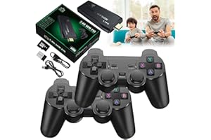 LOGOPLAY Wireless Retro Game Console, Retro Game Stick, Plug and Play Nostalgia Video Game Stick, 4K HDMI 13000+ Games Built-in, 9 Classic Emulators Games, Dual 2.4G Wireless Controllers,Gift for Kids Adults