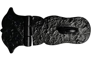 Akatva Aldan Premium Wrought Iron Heavy Duty Hasp and Staple 154mm x 78mm x 28mm -Black Powder Coated Safety Hasp –Black Antique Door and Window Hasp –Iron Vintage Door Safety Hasp -Antique Door Hasp