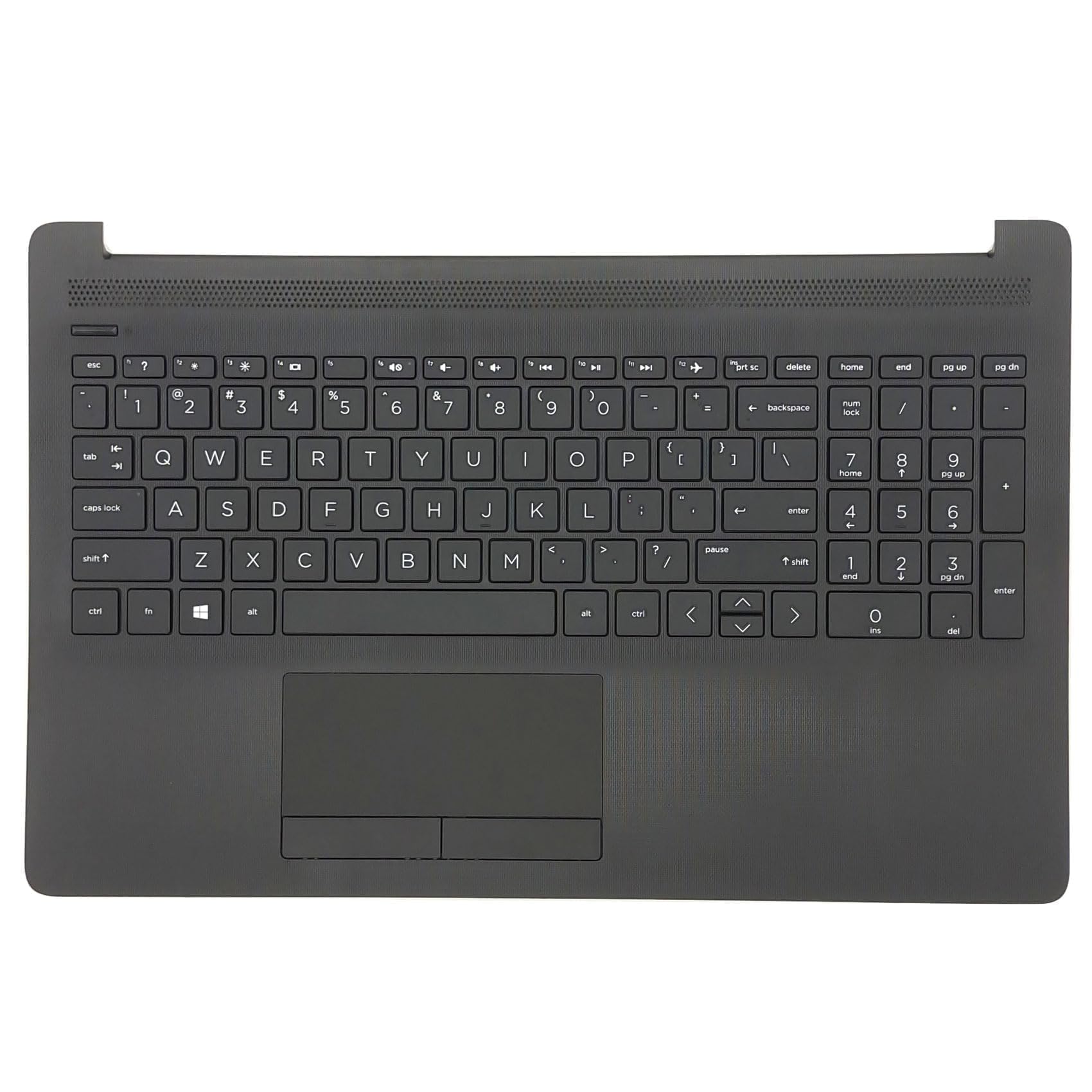 Photo 1 of WWGTMC Replacement Upper Case Palmrest for HP 15-DA 15-DB 15-DR 15-DA0053WM 15-DA0012DX 15-DA0073WM Series Laptop Keyboard Assembly US Layout Top Cover Touchpad Part L20387-001 Black