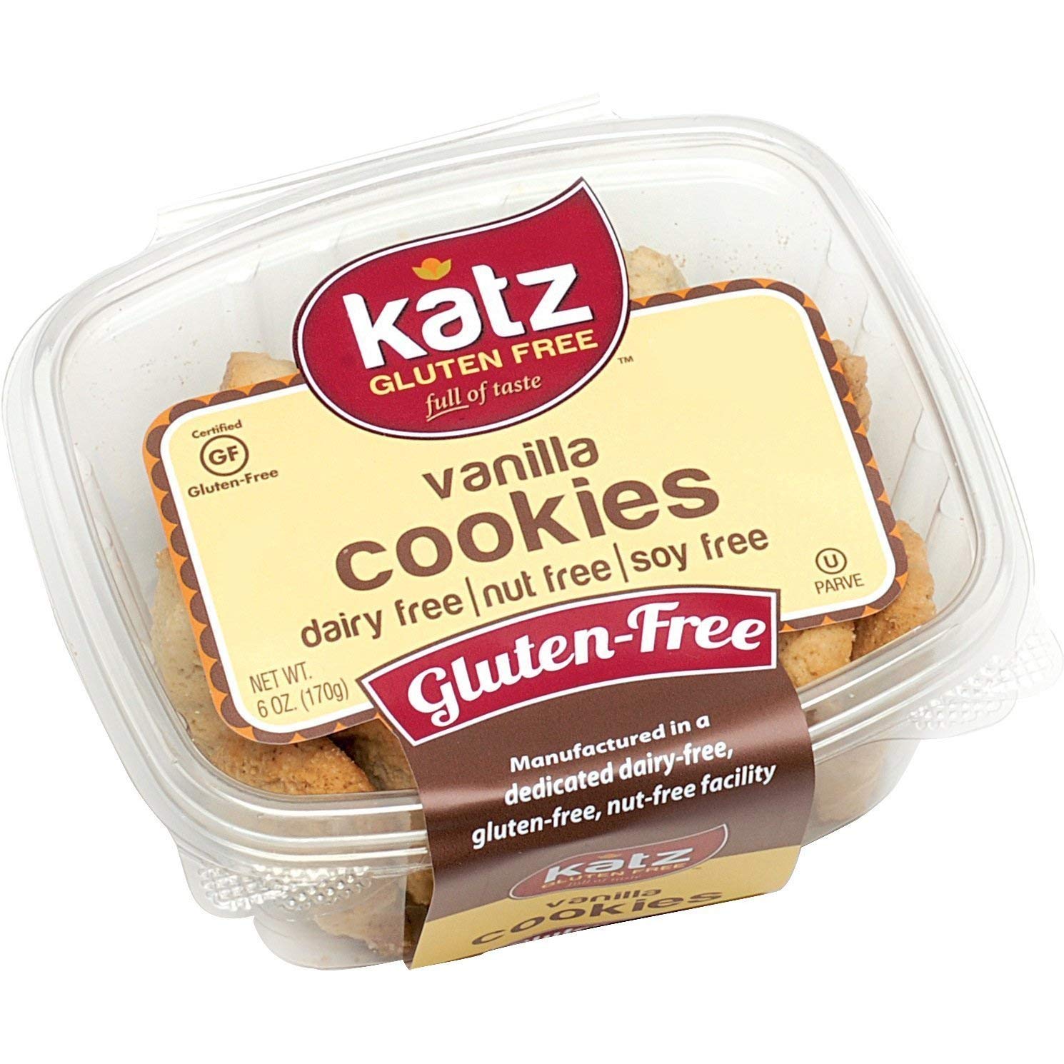 Katz Gluten Free Vanilla Cookies Dairy, Nut, Soy and Gluten Free Kosher (6