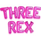 KatchOn, Pink Foil Three Rex Balloons - 16 Inch | Three Rex Birthday Decorations Girl | Pink Dinosaur Birthday Decorations | Dino Balloon | Dinosaur Balloons For Birthday Party