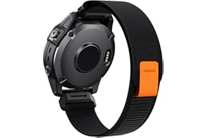 ANCOOL Compatible for Garmin Fenix 7X/6X/5X Band, 26mm Easy Fit Nylon Straps for Garmin Fenix 3/5X Plus/6X Pro/Tactix Delta/Enduro 2 Bands (Black)