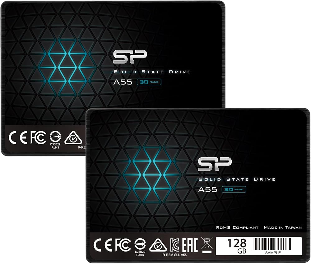Silicon Power 128GB SSD 3D NAND A55 SLC Cache 2.5" SATA III 7mm