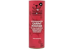 Wags & Wiggles Pet Odor Eliminating Carpet Powder | Remove Puppy & Dog Odors From Carpets & Rugs | 20 fl oz, Strawberry Scent | Best Pet Odor Eliminator