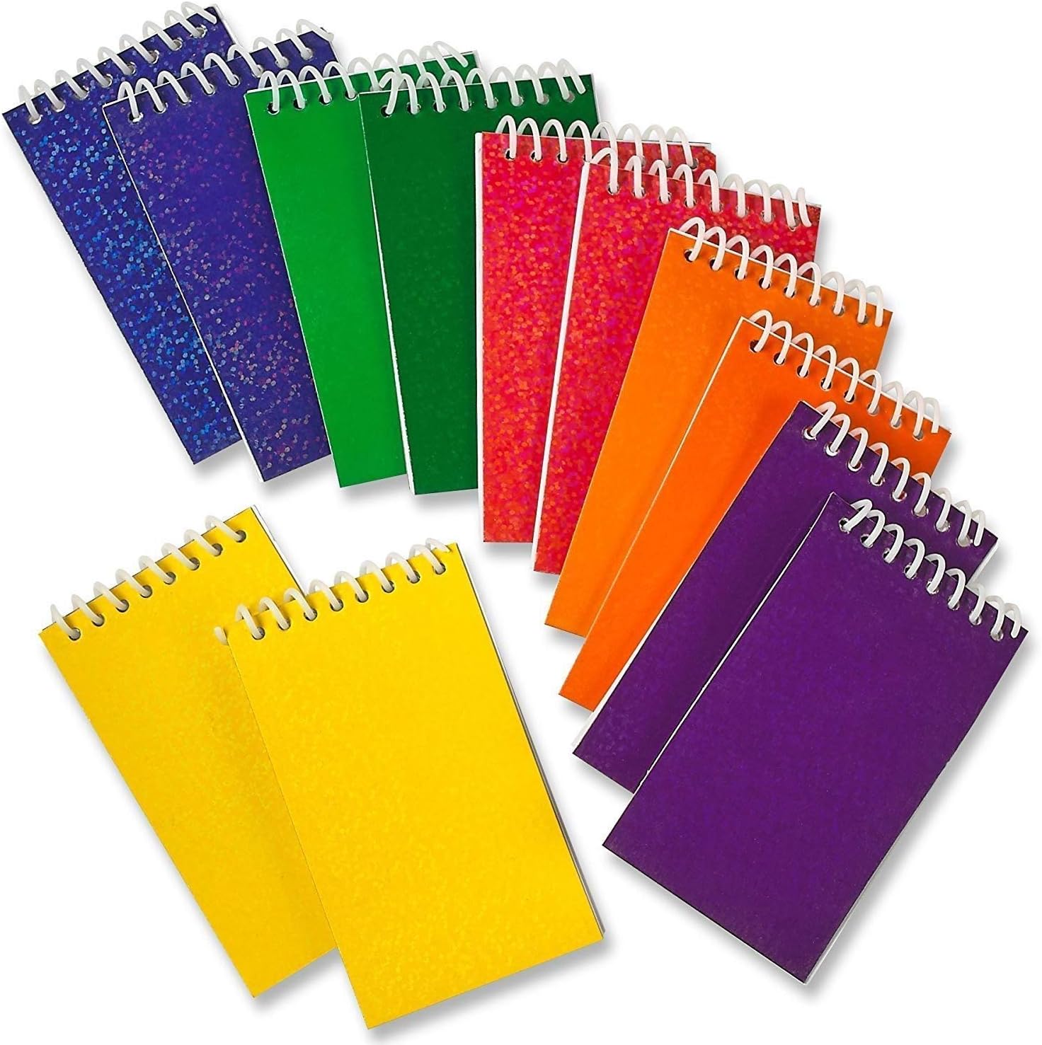 Kicko Mini Spiral Prism Notepads - 2.25 X 3.5 Inches - 20 Pages Each - 24 Pack - Assorted Colors Mini Spiral Bound Memo Pad, Pocket Size - for Kids Great Party Favors, Bag Stuffers, Fun, Gift, Prize: Health & Personal Care