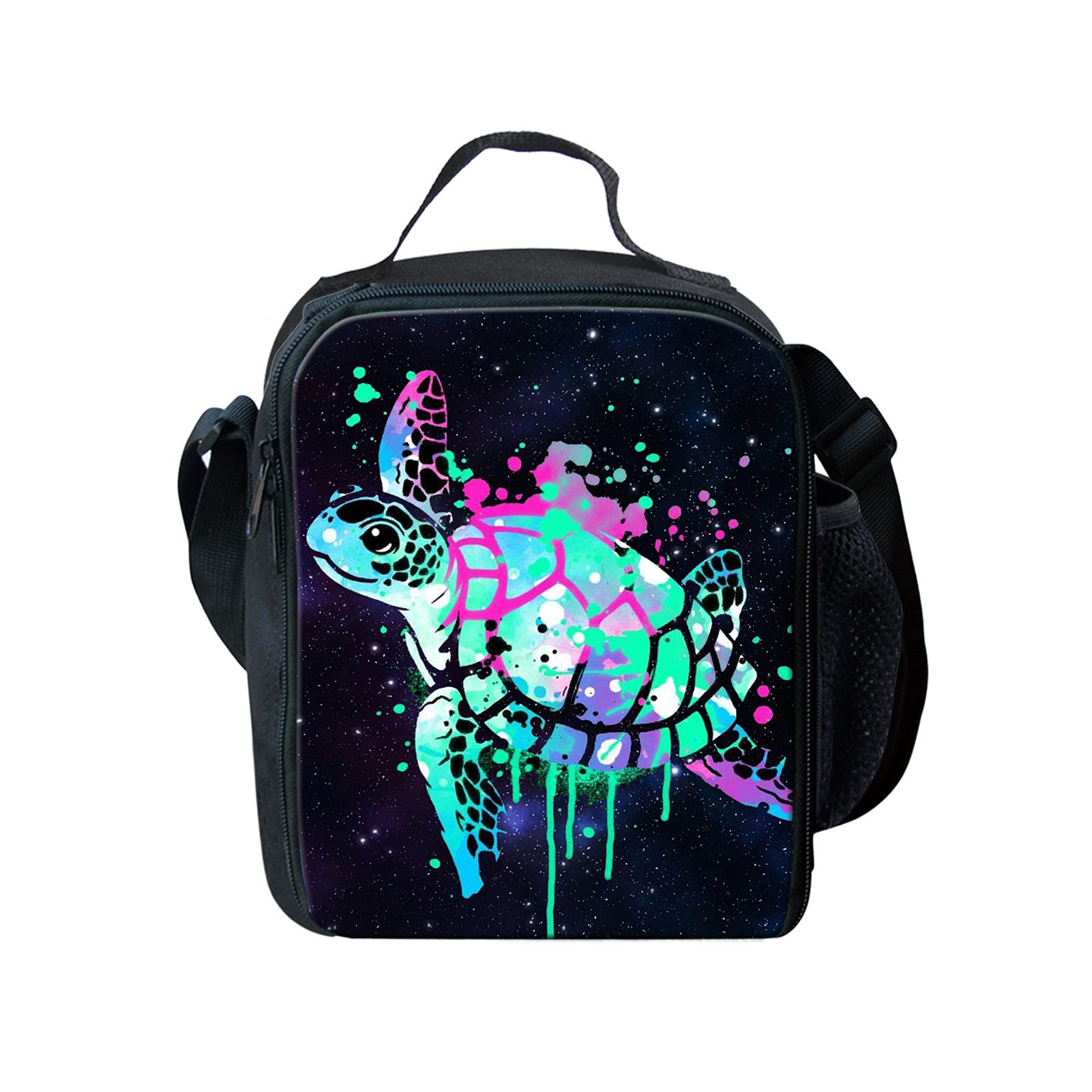 Showudesigns Galaxy Sea Turtle Lunch Box for Boys Girls Kindergarten School Supplies Lunch Bag with Zipper Kids Lunchbox Insulation