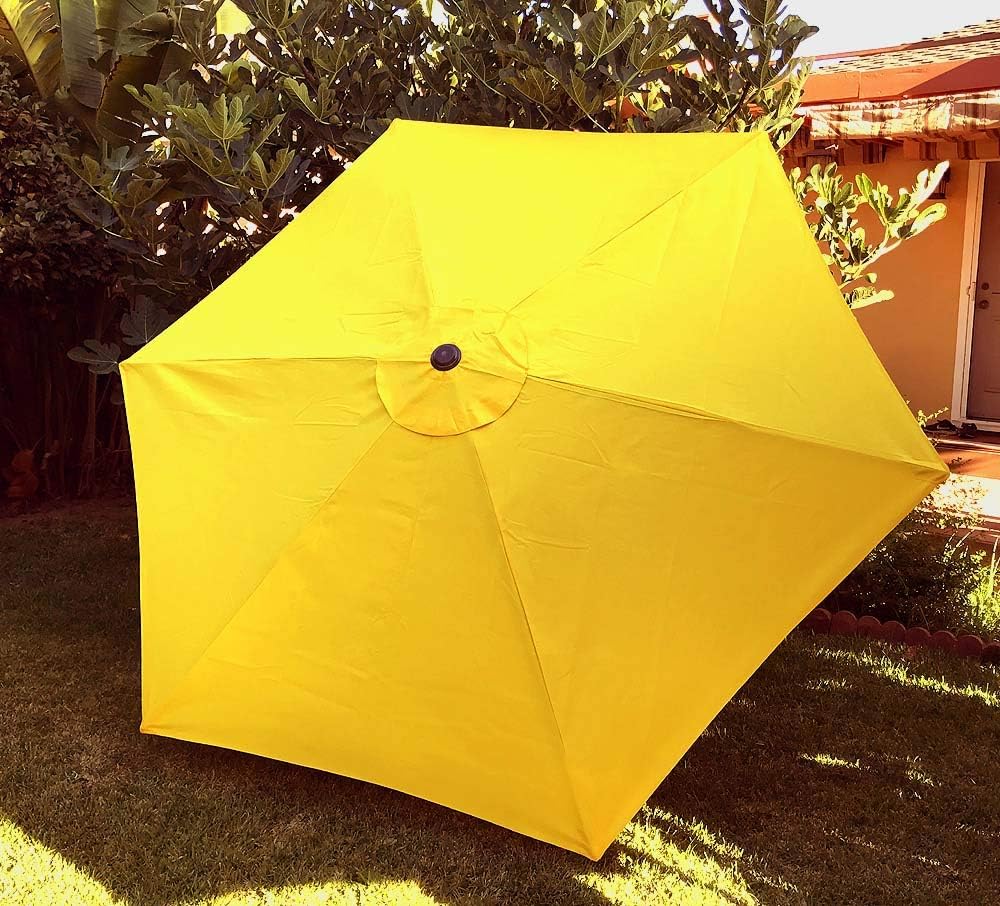 Amazon Com Bellrino Decor Replacement Yellow Strong Thick Umbrella Canopy For 9ft 6 Ribs Yellow Canopy Only Garden Outdoor