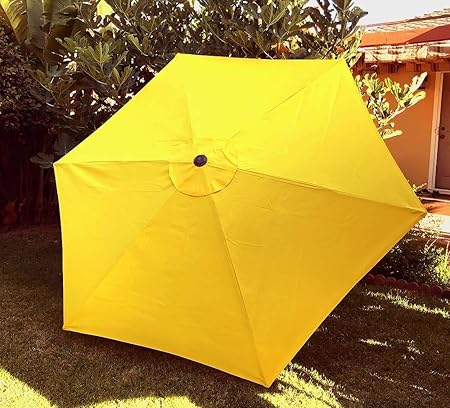 Amazon Com Bellrino Decor Replacement Yellow Strong Thick Umbrella Canopy For 9ft 6 Ribs Yellow Canopy Only Garden Outdoor